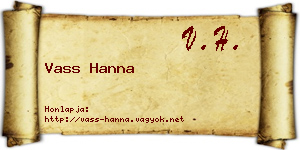 Vass Hanna névjegykártya